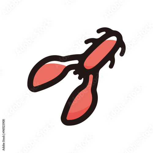 Soft plastic lure outline icon for graphic design, apps and websites