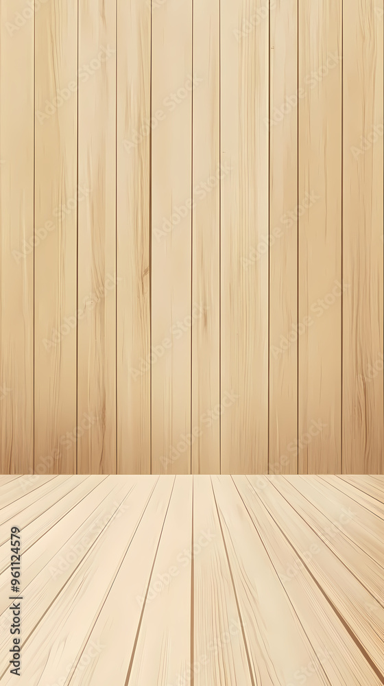 Minimalist wooden floor and wall display Minimalist wooden floor and wall display