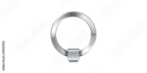 Realistic Silver Metal Ring Vector Illustration.
