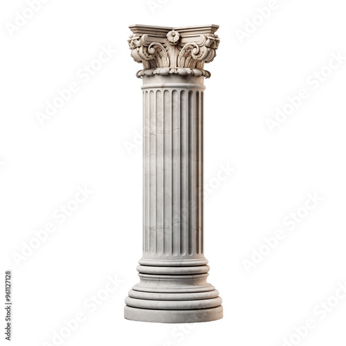 Elegant marble column with decorative Corinthian capital design