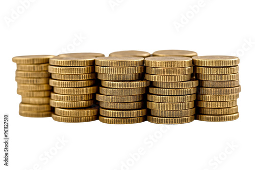 Stacks of golden coins representing wealth and financial growth