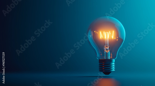 Minimal glowing bulb with a tech feel