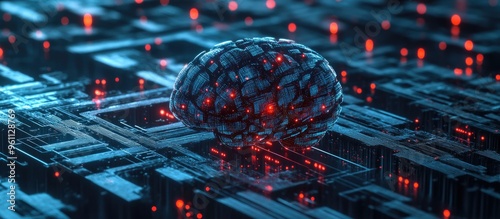 Artificial intelligence concept featuring a brain design Automation and machine learning in business depicted through 3D illustration photo