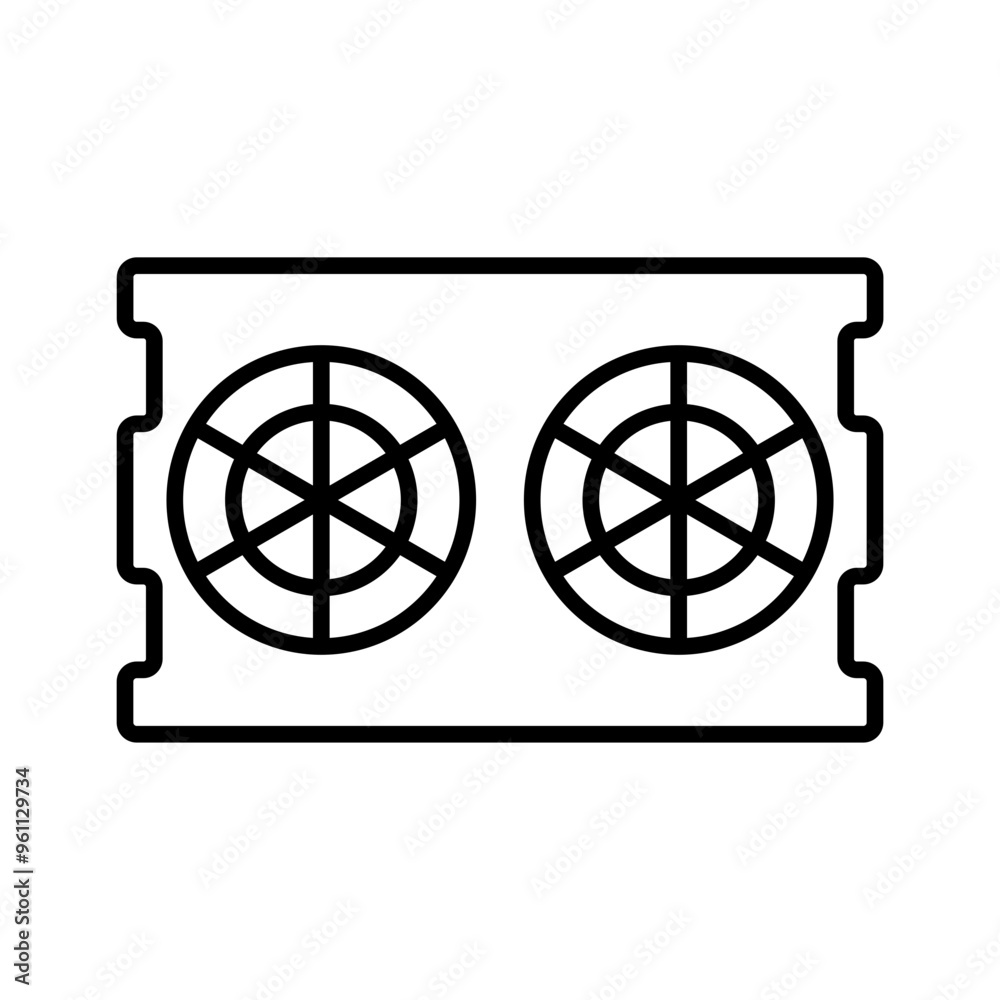 Cooling fan for fish tank line icon editable stroke isolated vector object Cooling fan for fish tank line icon editable stroke isolated vector object