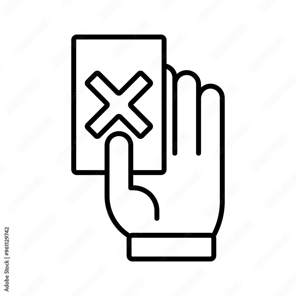 Penalty card line icon editable stroke isolated vector symbol Penalty card line icon editable stroke isolated vector symbol