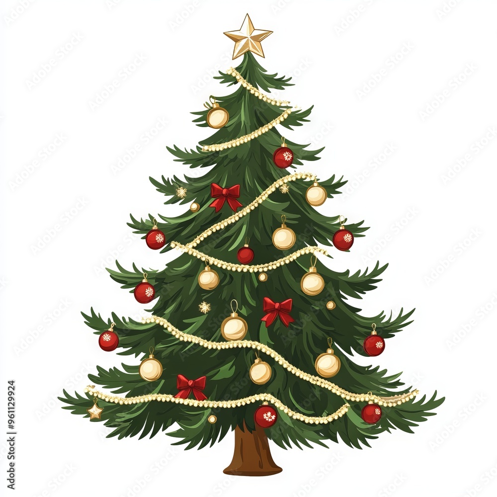 Cute Christmas tree isolated on white background Cute Christmas tree isolated on white background