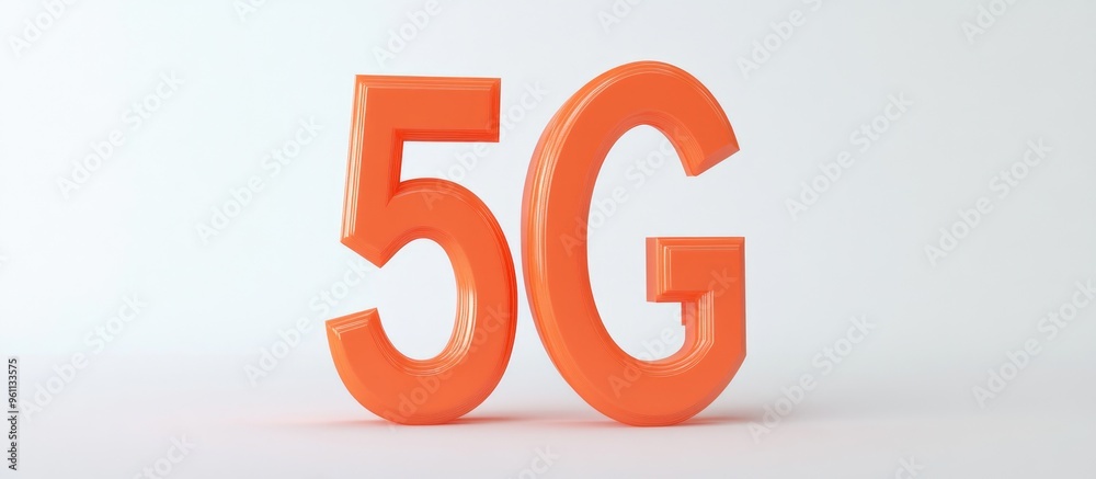 3D rendering of a 5G symbol against a white background 3D rendering of a 5G symbol against a white background