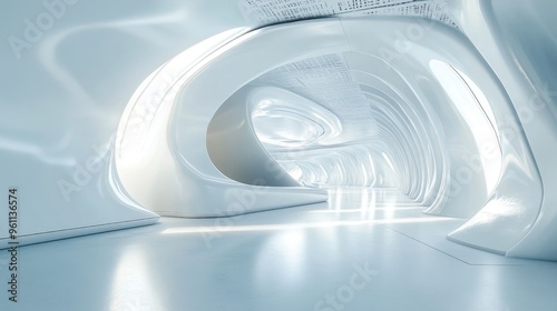 Modern white architectural background featuring a futuristic design Interior space concept rendered in 3D