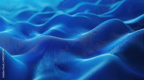 Abstract design featuring lines on a blue background showcasing a 3D illustration and rendering effect