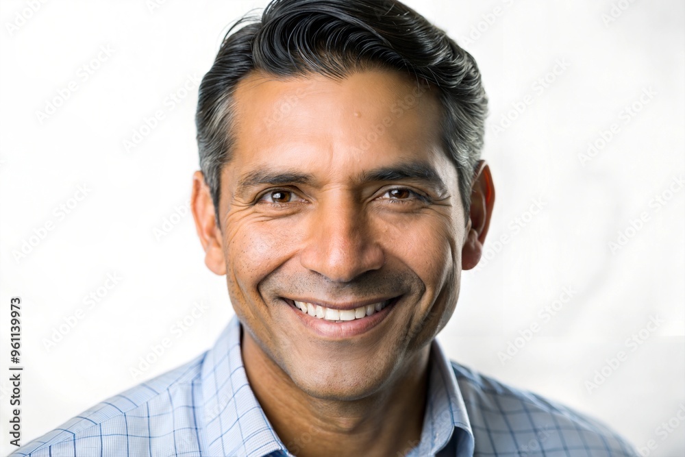 Close-up portrait of smiling man with friendly expression Close-up portrait of smiling man with friendly expression