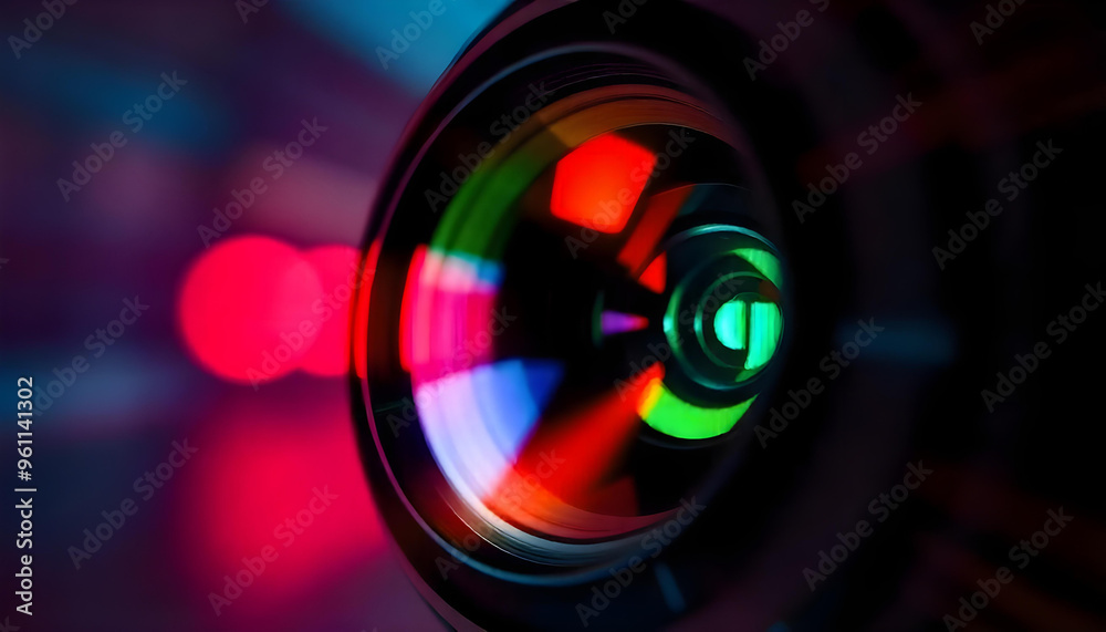 Camera Lens with Colorful Reflections from Out-of-Focus Lights Camera Lens with Colorful Reflections from Out-of-Focus Lights