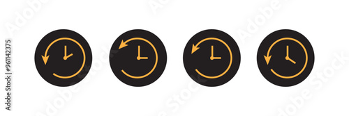 History icon. History line. Vector timer. Countdown time. Clock sign. Time icon. Clock icon. Return icon. Return time. Past time. Management. Task Manager. Support. Watch sign. Stopwatch. Deadline