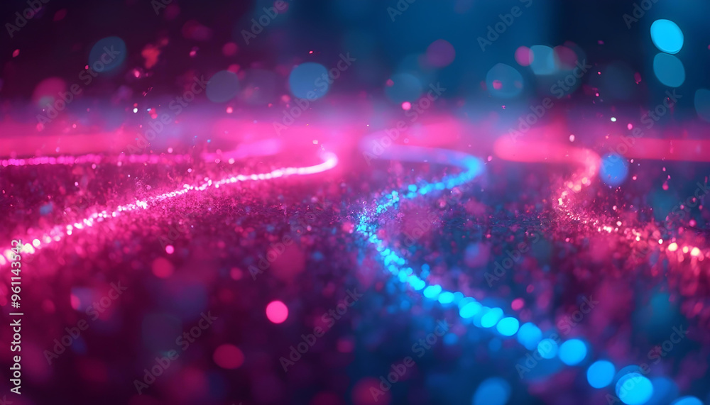 Abstract Blurred Background with Pink and Blue Lights Abstract Blurred Background with Pink and Blue Lights