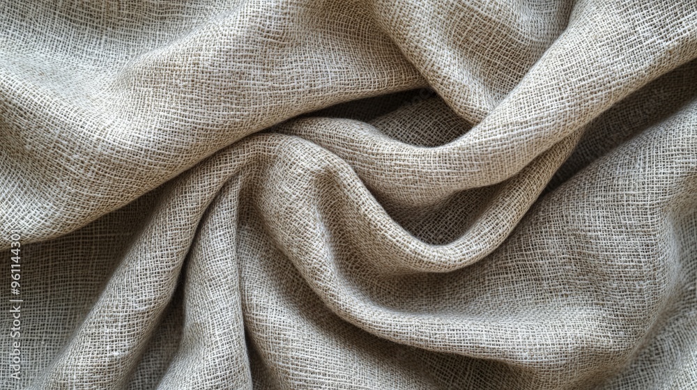 Close-up of beige linen fabric with textured patterns and soft folds, highlighting the natural material's elegance and durability. Close-up of beige linen fabric with textured patterns and soft folds, highlighting the natural material's elegance and durability.