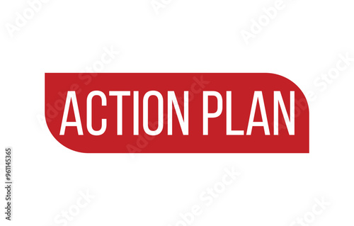 Red Action plan Rubber Stamp Seal Vector illustration isolated on white background