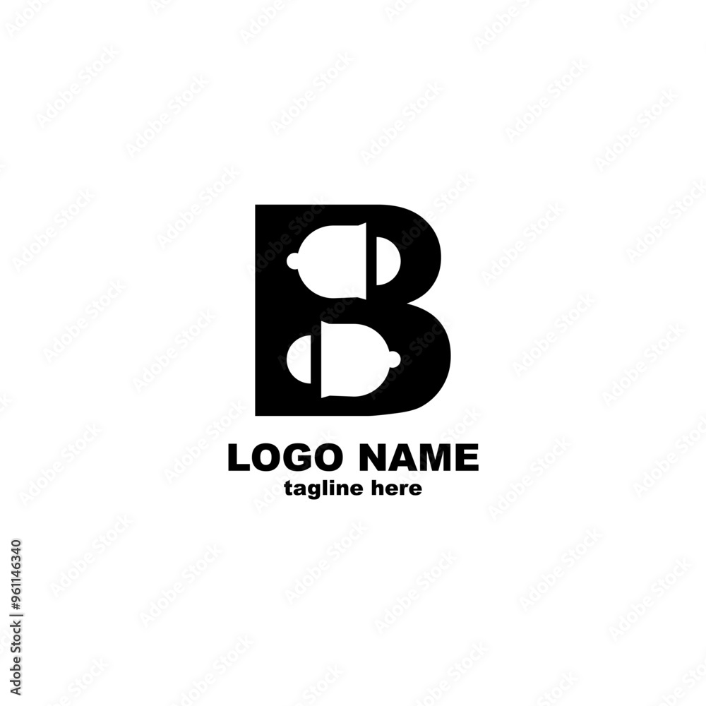 initial B bell logo design vector initial B bell logo design vector
