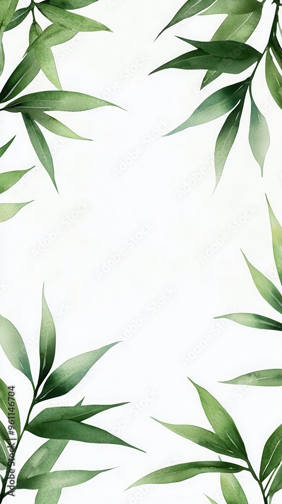 Soft watercolor bamboo with vibrant tropical plants, creating a lush and colorful nature scene full of life Soft watercolor bamboo with vibrant tropical plants, creating a lush and colorful nature scene full of life