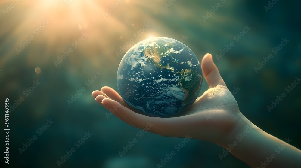 Hand Offering Earth as a Gift: A hand gently offering the Earth forward, as if presenting it as a precious gift, with a soft-focus background.
Hand Offering Earth as a Gift: A hand gently offering the Earth forward, as if presenting it as a precious gift, with a soft-focus background.
