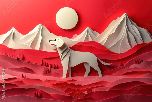 Dog paper craft 