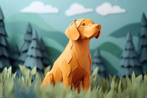 Dog paper craft 