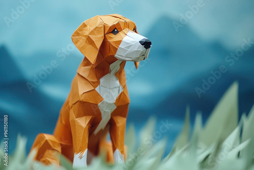 Dog paper craft 