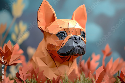dog with flowers