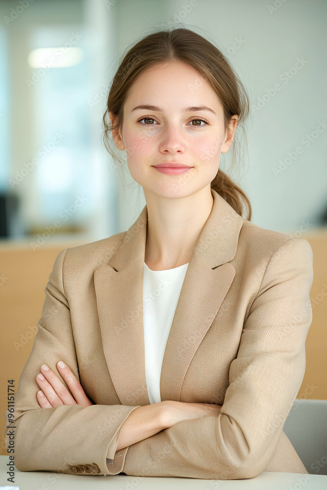 Professional Portrait of a Young Woman with a Confident Expression Professional Portrait of a Young Woman with a Confident Expression