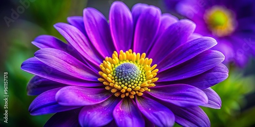 Vibrant purple flower with red center and yellow stamen