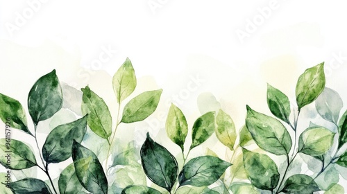 Delicate Watercolor Leaves: A Serene Botanical Illustration for Nature Enthusiasts