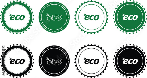 Ecology icon set. Ecology Stamps. Environment, sustainability, nature, recycle, renewable energy; electric bike, eco-friendly, forest, wind power, green symbol. Solid icons vector collection.