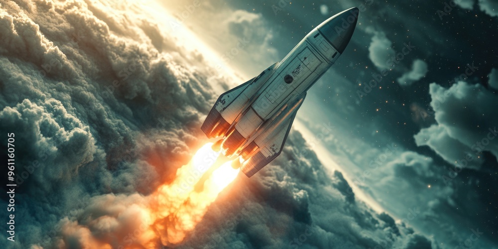 Obraz premium Cosmic Rocket Launch