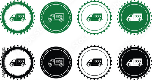 Ecology icon set. Ecology Stamps. Environment, sustainability, nature, recycle, renewable energy; electric bike, eco-friendly, forest, wind power, green symbol. Solid icons vector collection.