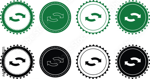 Ecology icon set. Ecology Stamps. Environment, sustainability, nature, recycle, renewable energy; electric bike, eco-friendly, forest, wind power, green symbol. Solid icons vector collection.