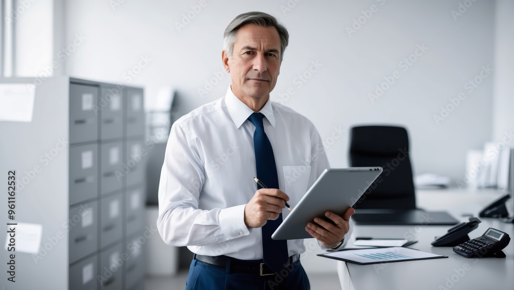 Accountant man at workplace. Accountant man at workplace.