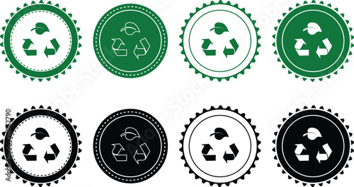Ecology icon set. Ecology Stamps. Environment, sustainability, nature, recycle, renewable energy; electric bike, eco-friendly, forest, wind power, green symbol. Solid icons vector collection.