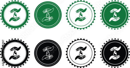 Ecology icon set. Ecology Stamps. Environment, sustainability, nature, recycle, renewable energy; electric bike, eco-friendly, forest, wind power, green symbol. Solid icons vector collection.