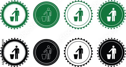 Ecology icon set. Ecology Stamps. Environment, sustainability, nature, recycle, renewable energy; electric bike, eco-friendly, forest, wind power, green symbol. Solid icons vector collection.