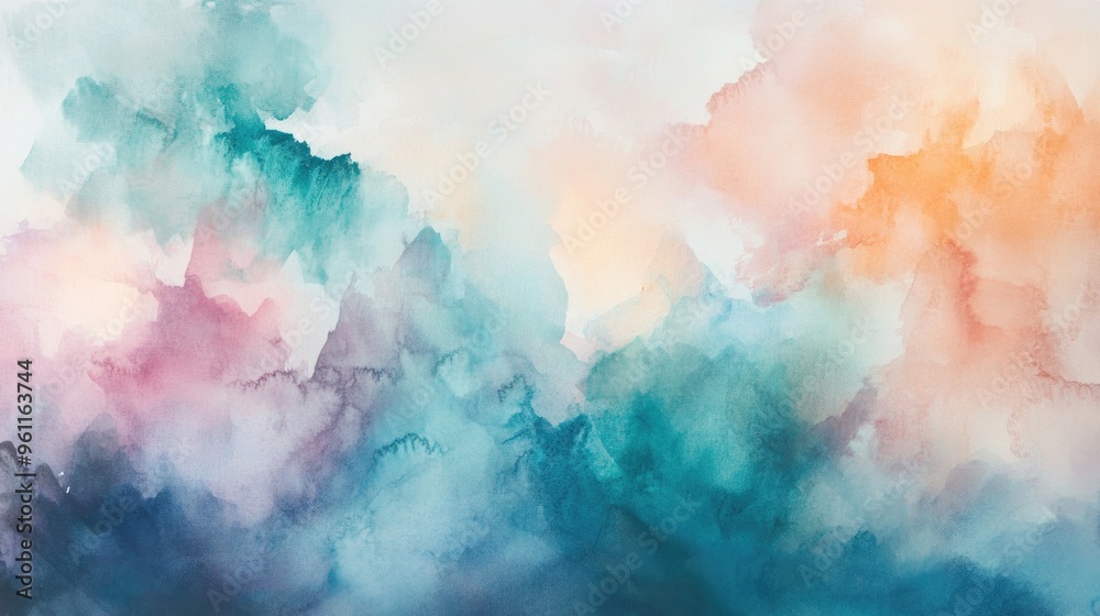 Serene Watercolor Landscape: Captivating Abstract Expressions of Emotion and Color Serene Watercolor Landscape: Captivating Abstract Expressions of Emotion and Color