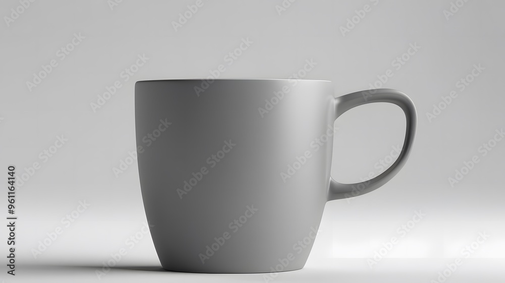 3D Rendering of Gray Coffee Cup | Modern Design with Smooth Matte Finish 3D Rendering of Gray Coffee Cup | Modern Design with Smooth Matte Finish