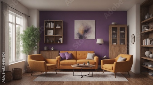 A beautiful living room interior design, An empty interior room mockup template design.