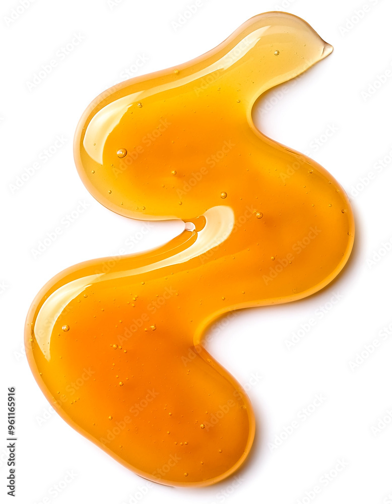 Smear of tasty Honey, isolated on white background, Top view Smear of tasty Honey, isolated on white background, Top view