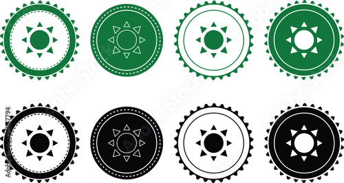 Ecology icon set. Ecology Stamps. Environment, sustainability, nature, recycle, renewable energy; electric bike, eco-friendly, forest, wind power, green symbol. Solid icons vector collection.