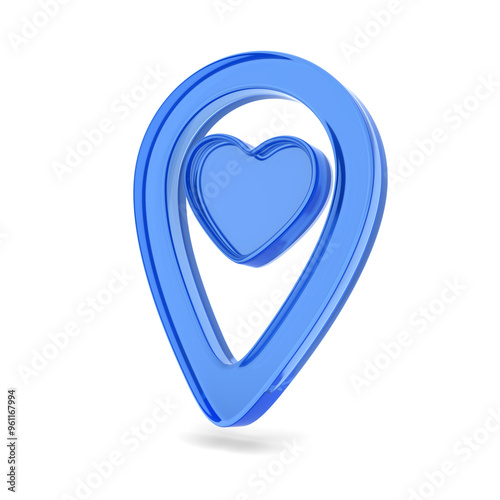 glass pointer marker on white background. Isolated 3D illustration