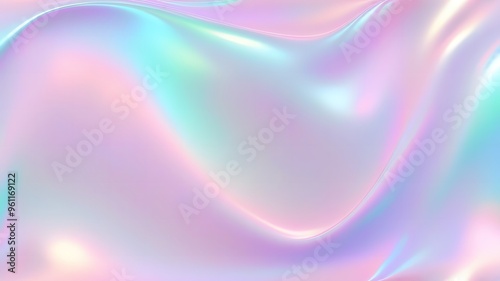 Digital Illustration of Abstract Holographic Pastel Neon Gradient Texture | Ethereal and Modern