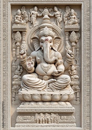 A clay idol of Lord Ganesha designed for the Ganesh Chaturthi festival, perfect for worship and celebration.

