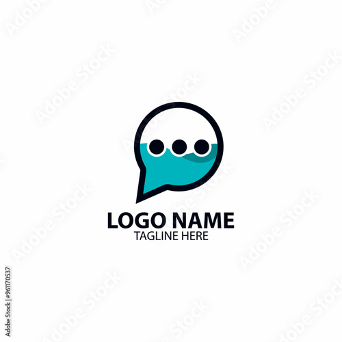 water chat logo design vector