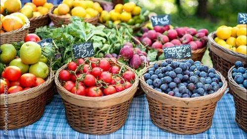 Wallpaper Mural Fresh Produce Displayed in Baskets at a Market Stall Torontodigital.ca