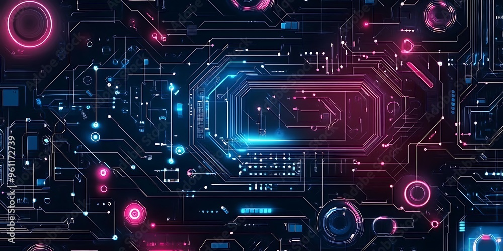 Blue technology texture circuit board background Blue technology texture circuit board background