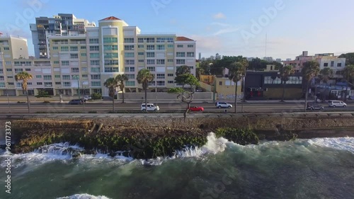 Parallel Aerial of Waterfront George Washington Avenue, Santo Domingo photo