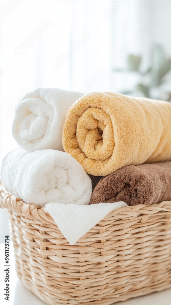 Soft baby blankets rolled and stacked in basket create cozy atmosphere. warm colors and textures invite comfort and relaxation. Soft baby blankets rolled and stacked in basket create cozy atmosphere. warm colors and textures invite comfort and relaxation.